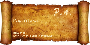 Pap Alexa névjegykártya